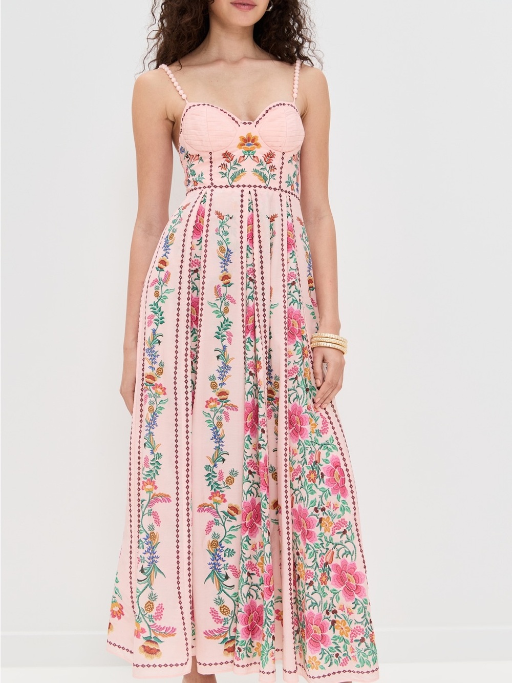 Farm Rio Pink Floral Embroidered Maxi Dress NWT - Picture 8 of 9